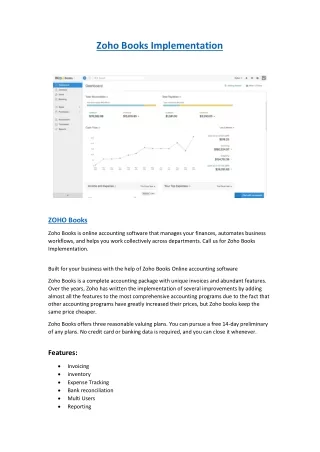 Zoho books implementation