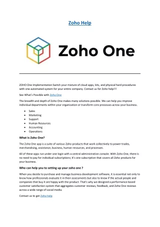 zoho help