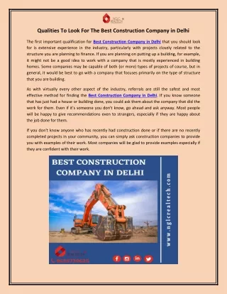 qualities to look for the best construction