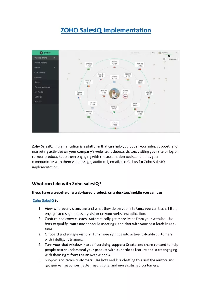 zoho salesiq implementation