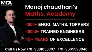 How to do Study of Engineering Maths - Coach Manoj Chaudhari