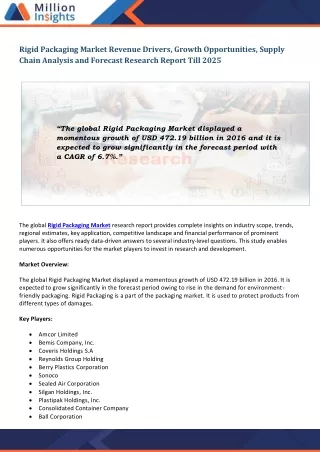 rigid packaging market revenue drivers growth