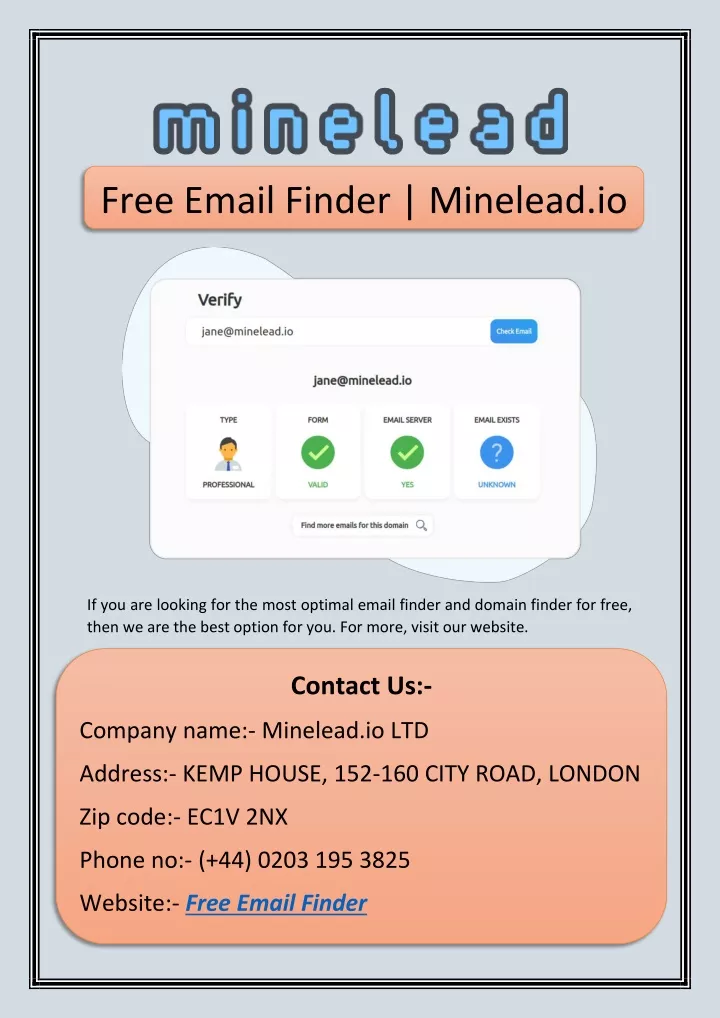 free email finder minelead io