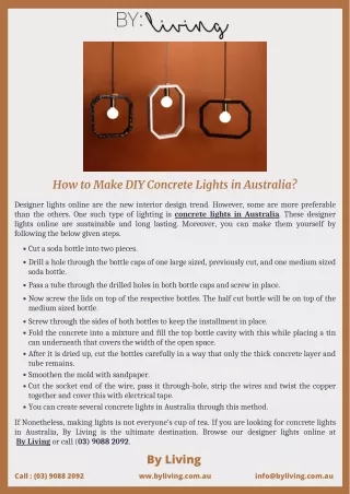 How to Make DIY Concrete Lights in Australia?