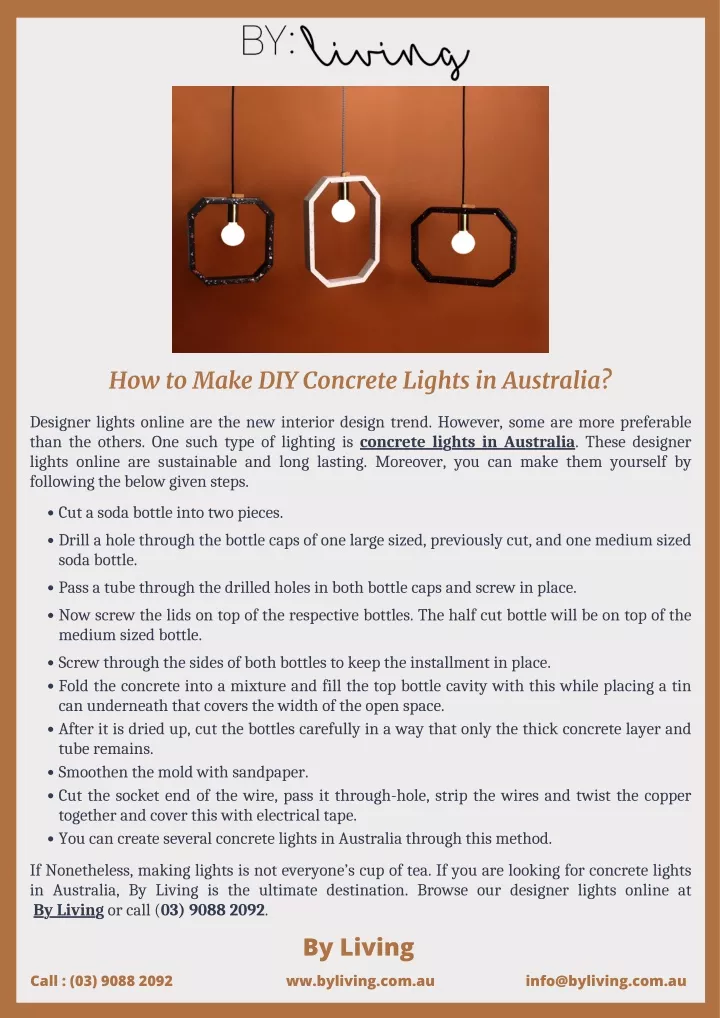 how to make diy concrete lights in australia