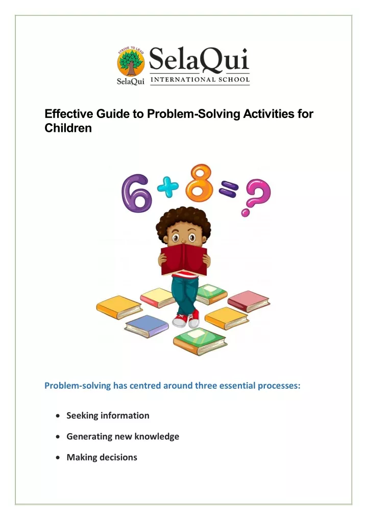 effective guide to problem solving activities