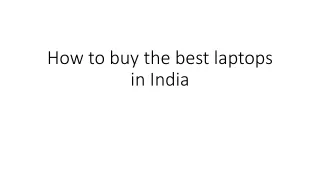 how to buy the best laptops in india