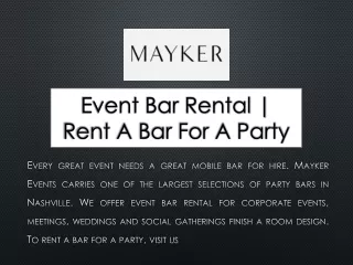 Event Bar Rental | Rent A Bar For A Party | Mayker Events