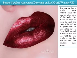 Beauty Goddess Announces Discounts on Lip Hybrid in the UK