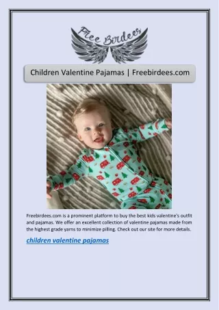 Children Valentine Pajamas | Freebirdees.com