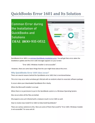 quickbooks error 1601 and its solution