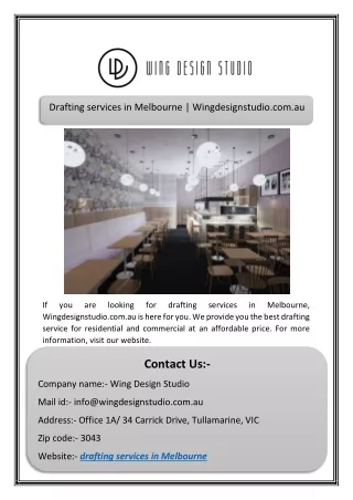 drafting services in melbourne wingdesignstudio