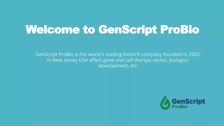 welcome to genscript probio