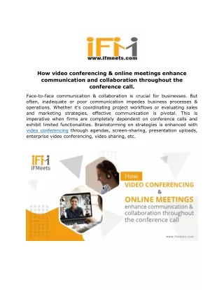 how video conferencing online meetings enhance