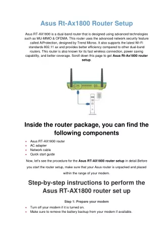 asus rt ax1800 router setup