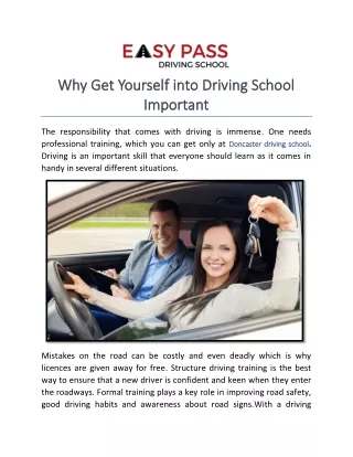 Why Get Yourself into Driving School Important