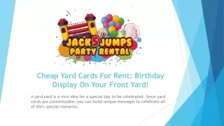 Yard Cards For Rental | Jack5Jump Party Rental
