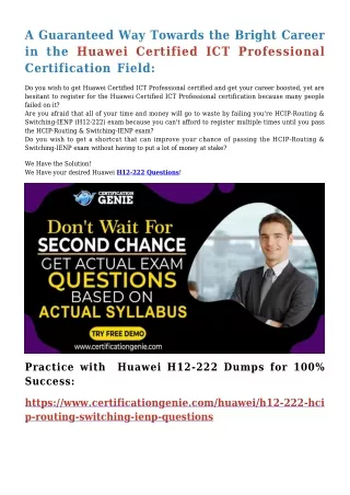 Incredible Huawei H12-222 Dumps Demo Offer to pass your H12-222 Exam 2021