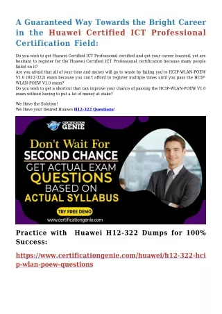 H12-322 Exam - Get Your Desired Huawei H12-322 Dumps PDF
