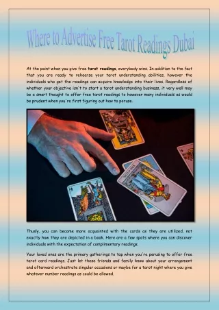 Where to Advertise Free Tarot Readings Dubai