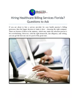 Hiring Healthcare Billing Services Florida? Questions to Ask