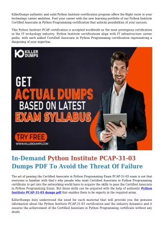 Reduce The Anxiety Of Python Institute PCAP-31-03 Exam With PCAP-31-03 Dumps PdF