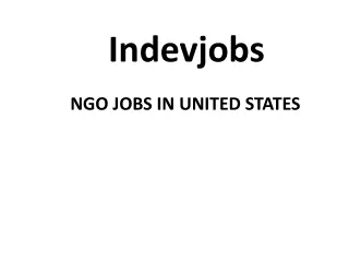 NGO jobs in United States