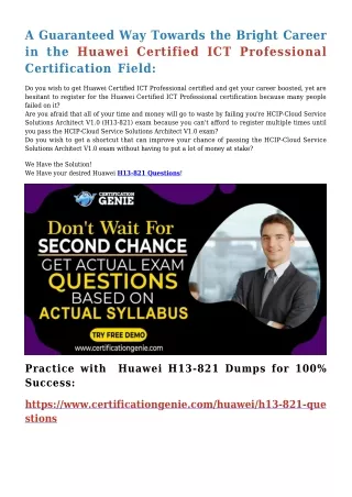 a guaranteed way towards the bright career
