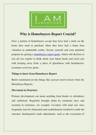 RICS Homebuyers report based property