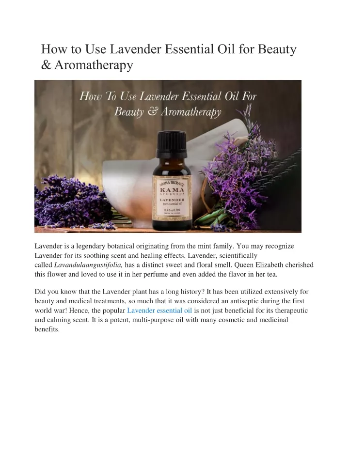 how to use lavender essential oil for beauty
