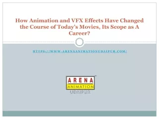 How Animation and VFX Effects Have Changed the Course of Today’s Movies, Its Scope as A Career?