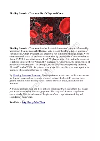 bleeding disorders treatment by it s type