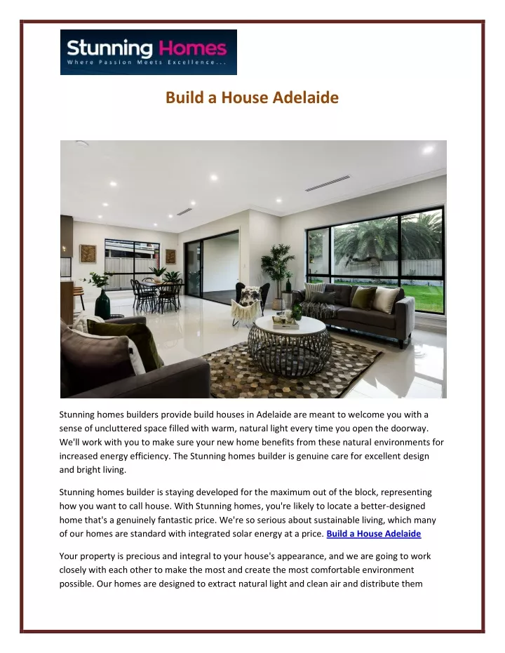 build a house adelaide