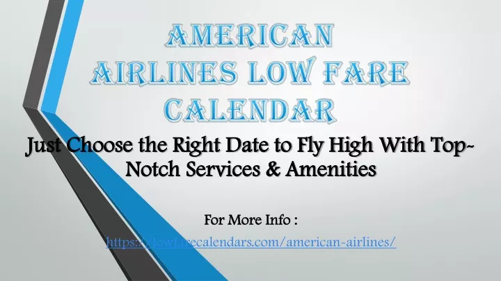 american airlines low fare calendar