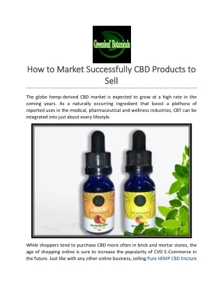 How to Market Successfully CBD Products to Sell