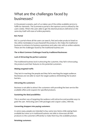 what are the challenges faced by businesses