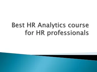 Best HR Analytics course for HR professionals