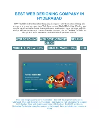 best web designers in Hyderabad