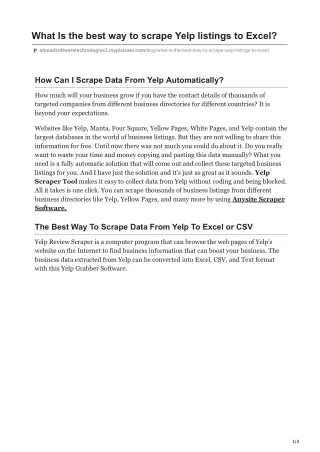 what is the best way to scrape yelp listings
