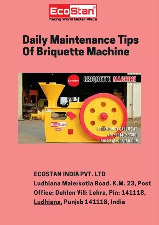 daily maintenance tips of briquette machine