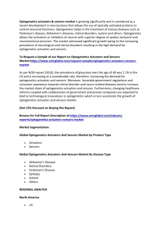 optogenetics actuators sensors market is growing