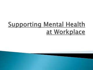 supporting mental health at workplace