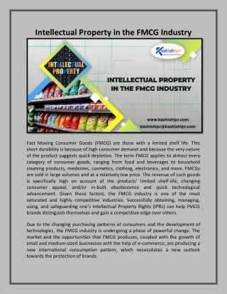 intellectual property in the fmcg industry