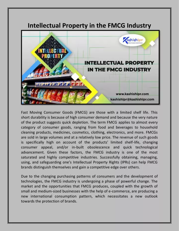 intellectual property in the fmcg industry
