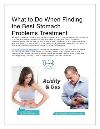 what to do when finding the best stomach problems