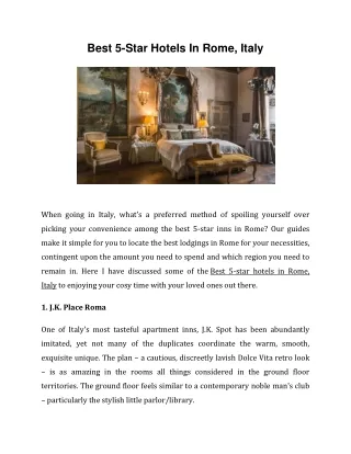 best 5 star hotels in rome italy