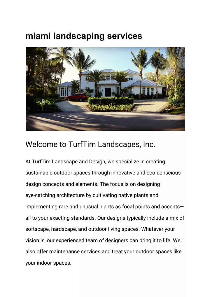 miami landscaping services