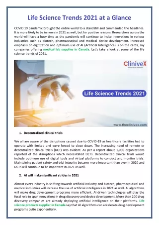 life science trends 2021 at a glance