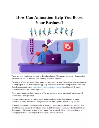 How Can Animation Help You Boost Your Business?