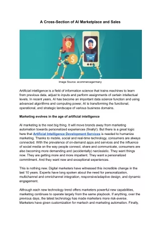a cross section of ai marketplace and sales